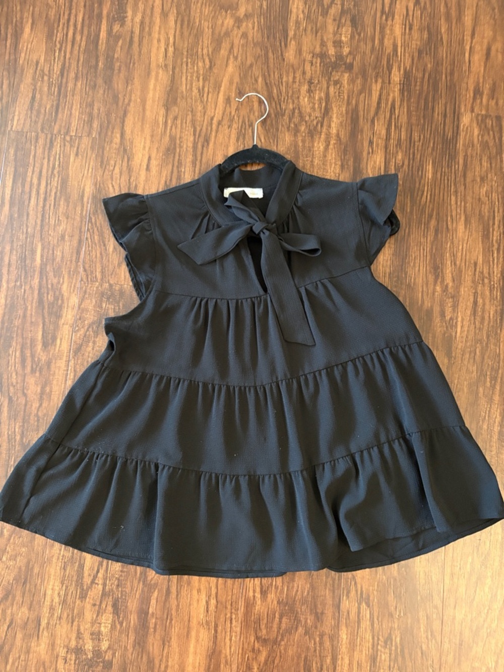 Monteau Layered Blouse with Neck Tie
